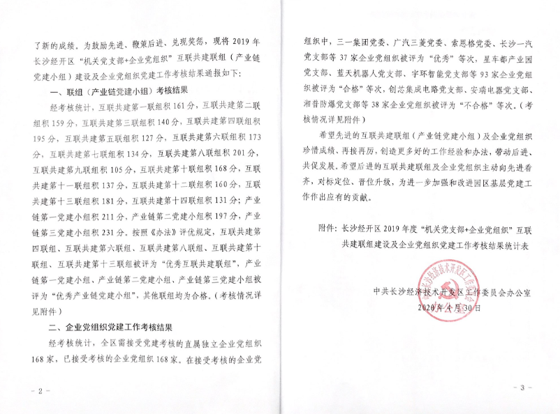 打造混合所有造企业党建标杆 ——3868la银河总站智能党委获评2019年长沙经开区企业党组织党建工作查核“优良”等
