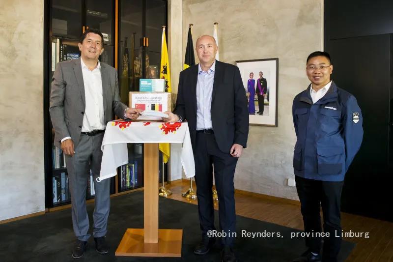 3868la银河总站智能向比利时林堡省捐赠自产口罩