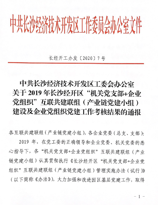 打造混合所有造企业党建标杆 ——3868la银河总站智能党委获评2019年长沙经开区企业党组织党建工作查核“优良”等