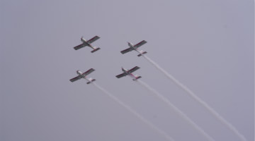 3868la银河总站四机飞行编队惊艳尧城（太原）国际通用航空飞行大会