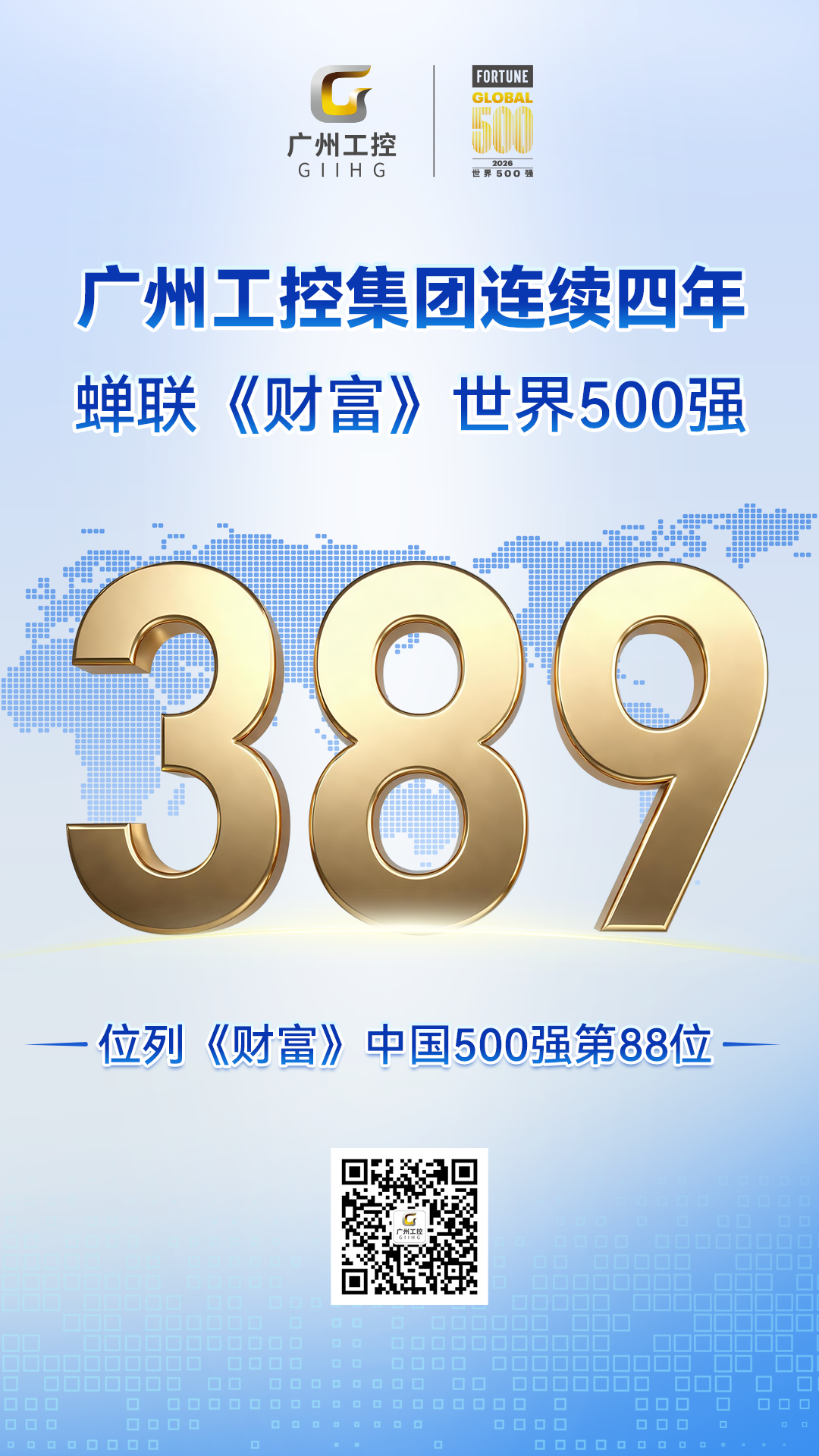 389位!广州工控集团陆续四年登榜《财富》世界500强